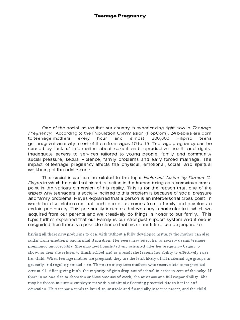 Addressing Teenage Pregnancy Issues | PDF | Teenage Pregnancy | Adolescence