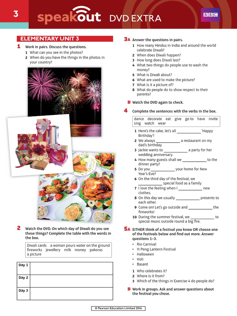 Speakout DVD Extra Elementary Unit 3 | PDF | Religious Festival Or ...