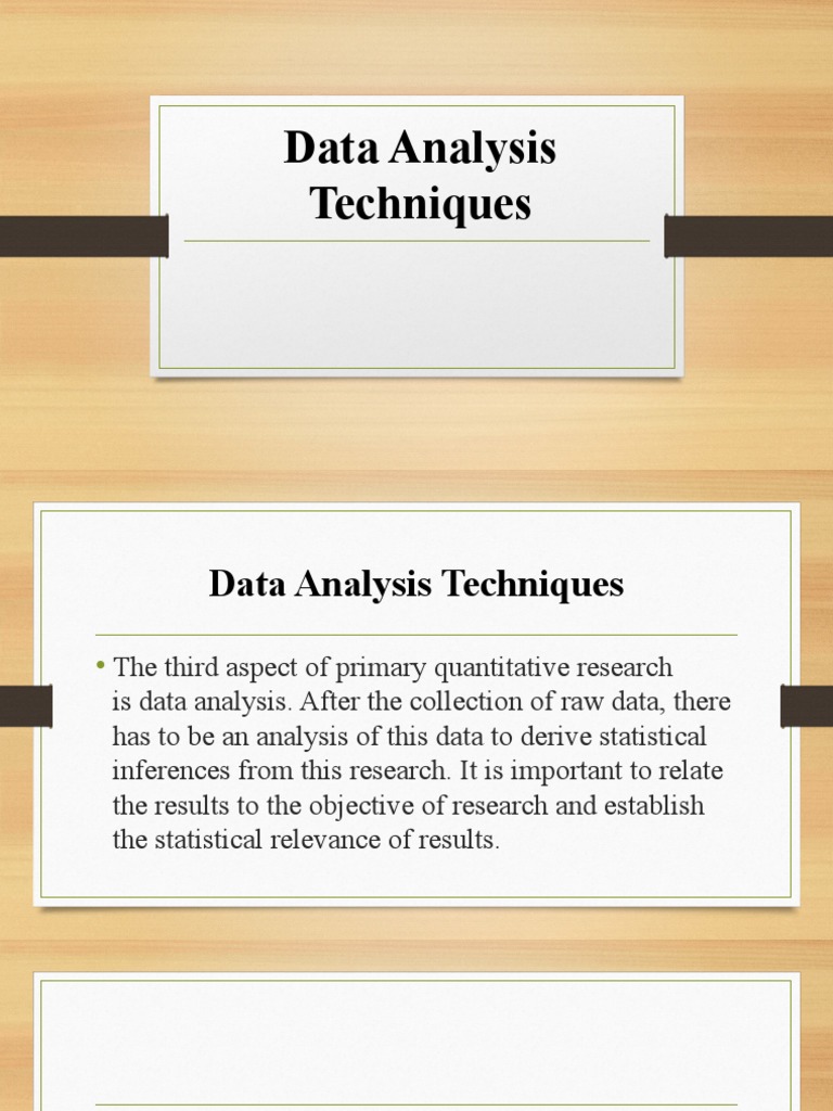 Data Analysis Techniques | PDF
