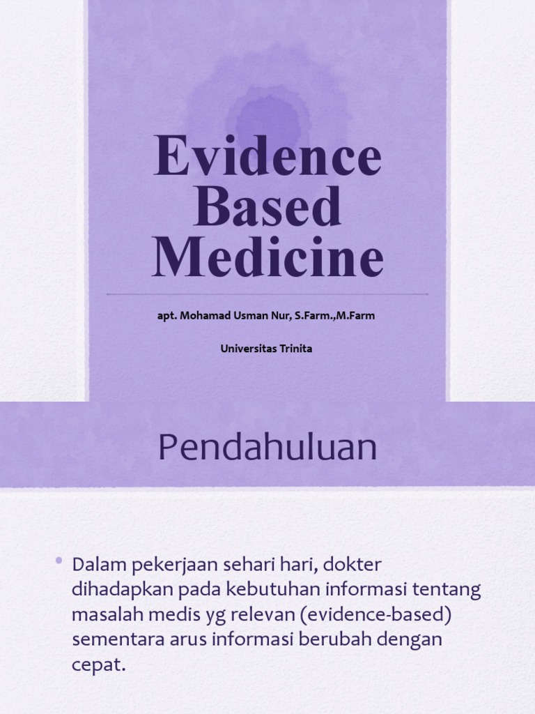 Evidence-Based Medicine Overview | PDF | Evidence Based Medicine | Science