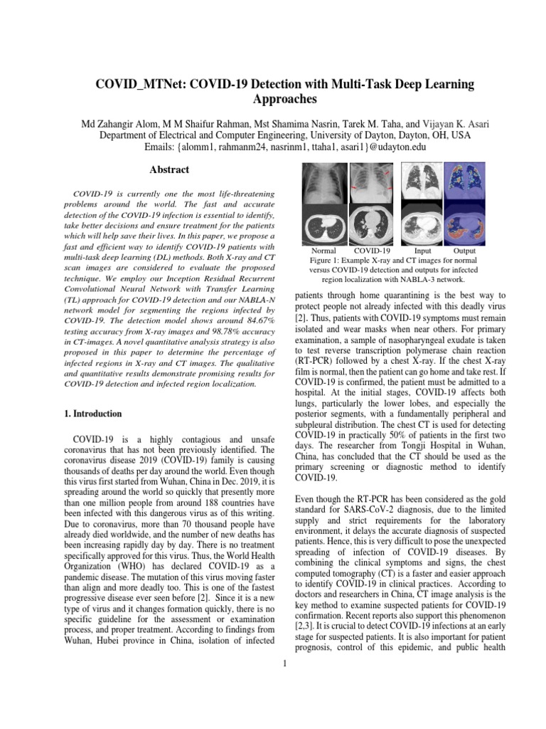 COVID-19 Detection Using Deep Learning | PDF | Ct Scan | Image Segmentation