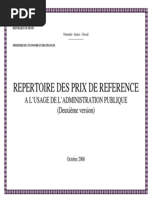 Repertoire Des Prix Pdf 2 Pdf Taxe Sur La Valeur Ajoutee Economie