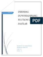 Downsampling Function in MATLAB Code