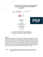 The Impact of Corporate Governance Provisions On R&D Intensity: A Closer Look at Corporate Governance in An International Perspective