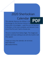 2020 Sherlockian Calendar