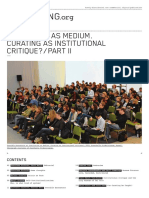 Institution As Medium. Curating As Institutional Critique? / Part Ii