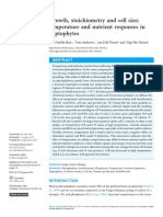 Growth, Stoichiometry and Cell Size Temperature and Nutrient Responses in Haptophytes