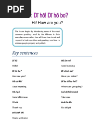 Fookien Lesson 1 Greetings Di Ho 