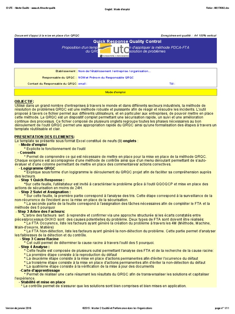 Quick Response Quality Control - PDCA | PDF | Informatique et ...