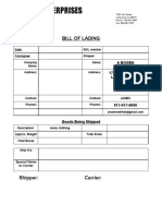 A Bogen Enterprises: Bill of Lading