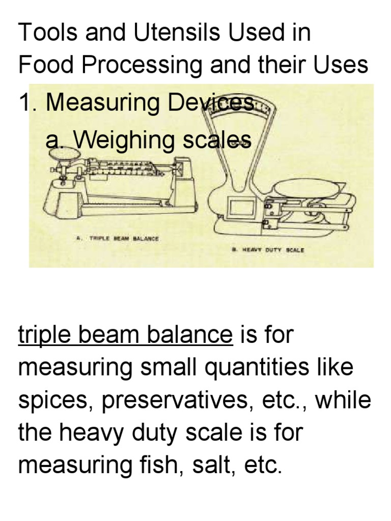 Tools and Utensils Used in Food Processing and Their Uses PDF