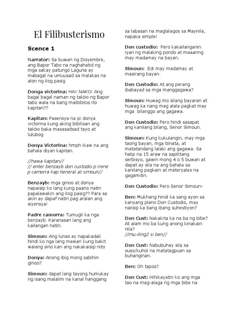 El Filibusterismo Script | PDF