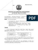 Finance (Allowances) Department: G.O.No.262, Dated 16.10.2015