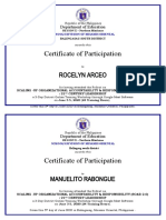 Certificate of Participation for 21st Century Leadership Training