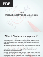 Unit 1 Introduction To Strategic Management