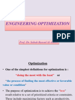 Engineering Optimization: Prof. Dr. Sabah Rasoul Al-Jabiri
