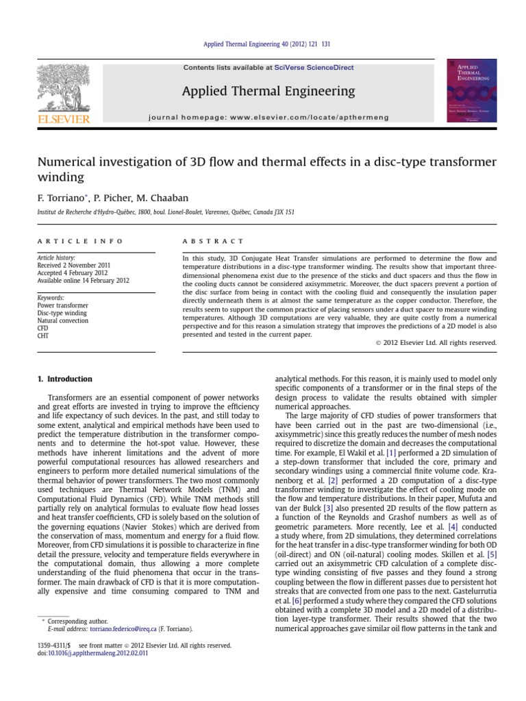 Numerical Investigation of 3D Flow and Thermal Effects in A Disc-Type ...