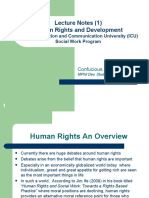 Lecture Notes (1) Human Rights and Development: at The Information and Communication University (ICU) Social Work Program