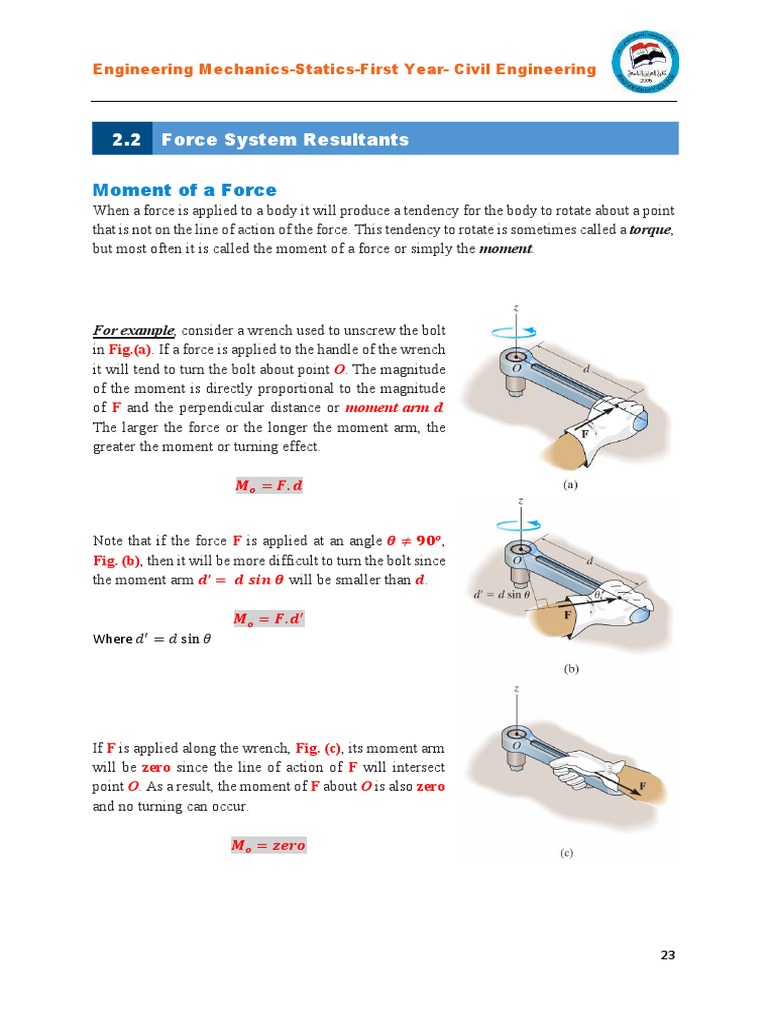 Statics 5 | PDF | Torque | Force