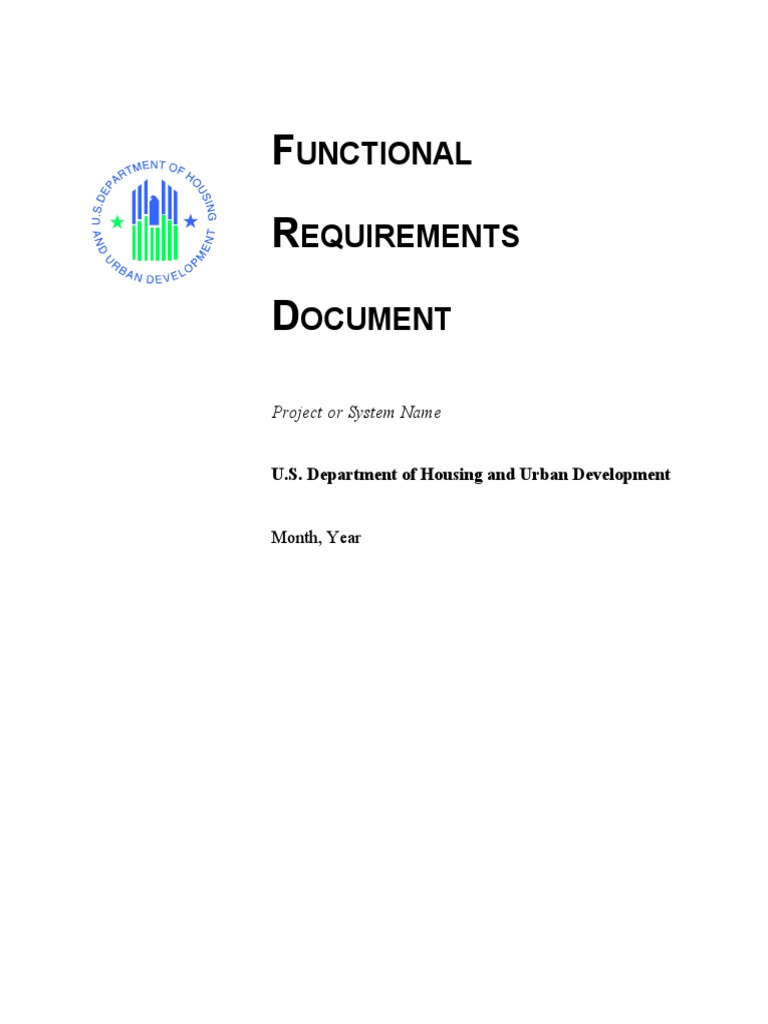 HUD Department Housing and Urban Development Functional Requirements