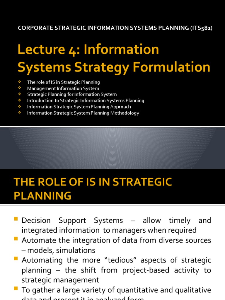 Topic 4 - IS Strategy Formulation - Part 1 | PDF | Strategic Management ...