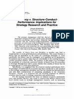 Efficiency v. Structure-ConductPerformance- lmplica tions for Strategy Research and Practice