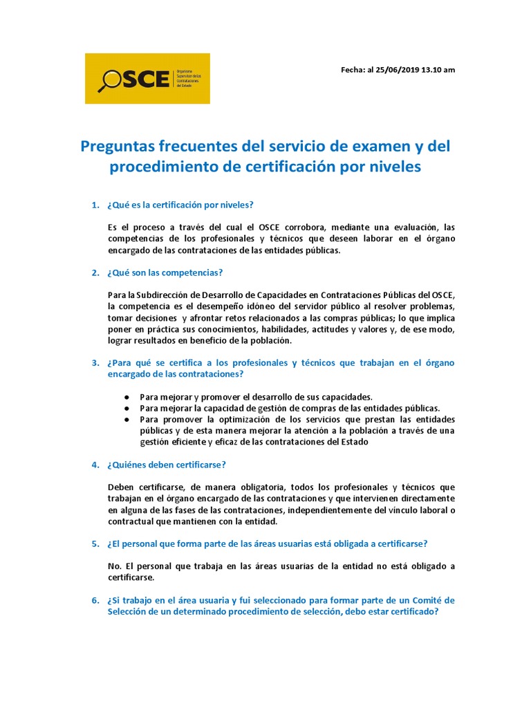 Preguntas - Frecuentes - Jun - 2020 OCSE PDF | PDF | Prueba (evaluación ...