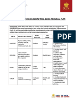 Worksheet 1.4: Psychological Well-Being Program Plan: Areas Project or Activities People Involved Time Frame Outcome