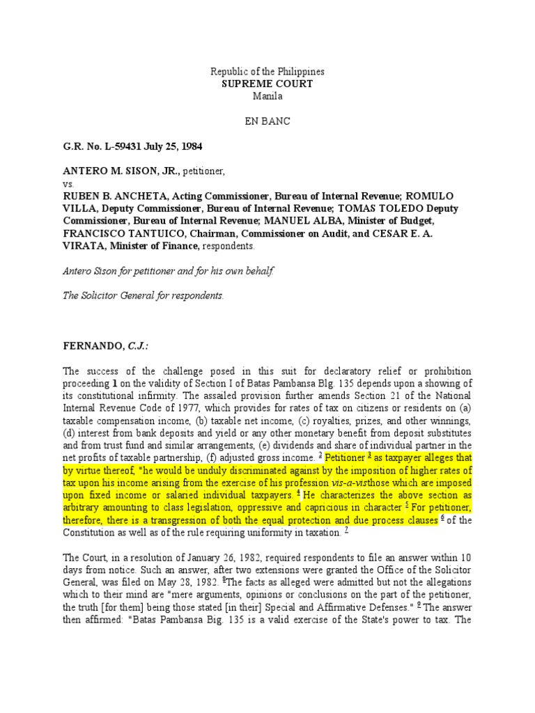 Sison v ancheta 130 scra 654 pdf income tax tax deduction