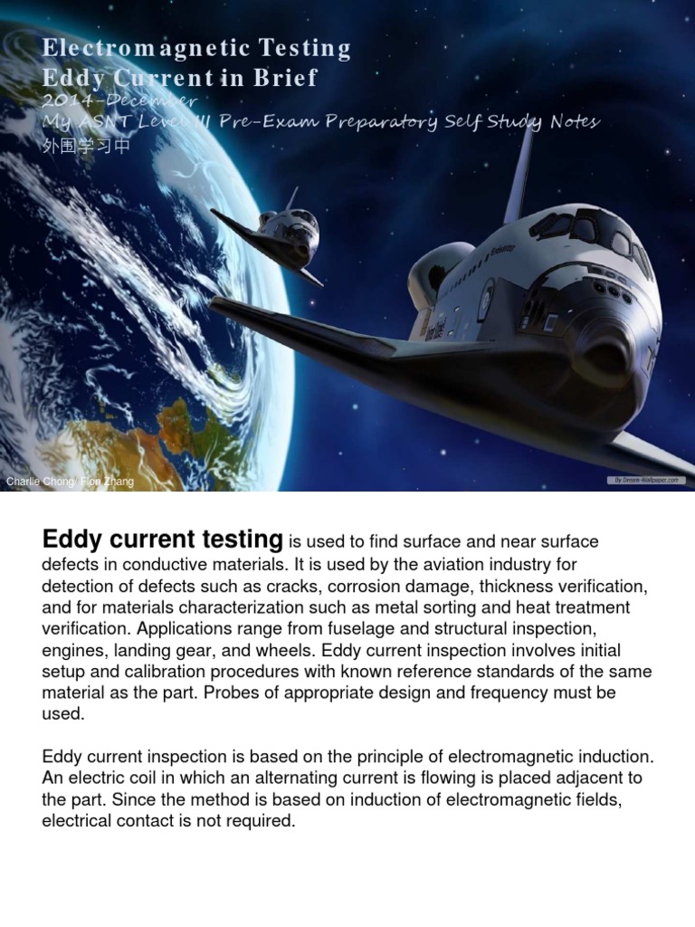 My ASNT Level III Eddy Current Guide | PDF | Inductor | Electromagnetic ...