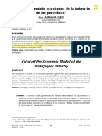 La Crisis Del Modelo Económico de La Industria de Los Periódicos