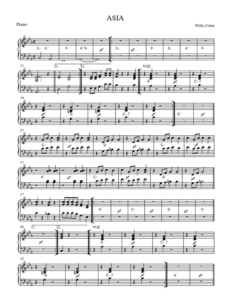 Asia - Willie Colón Sheet Music | PDF | Musical Instruments