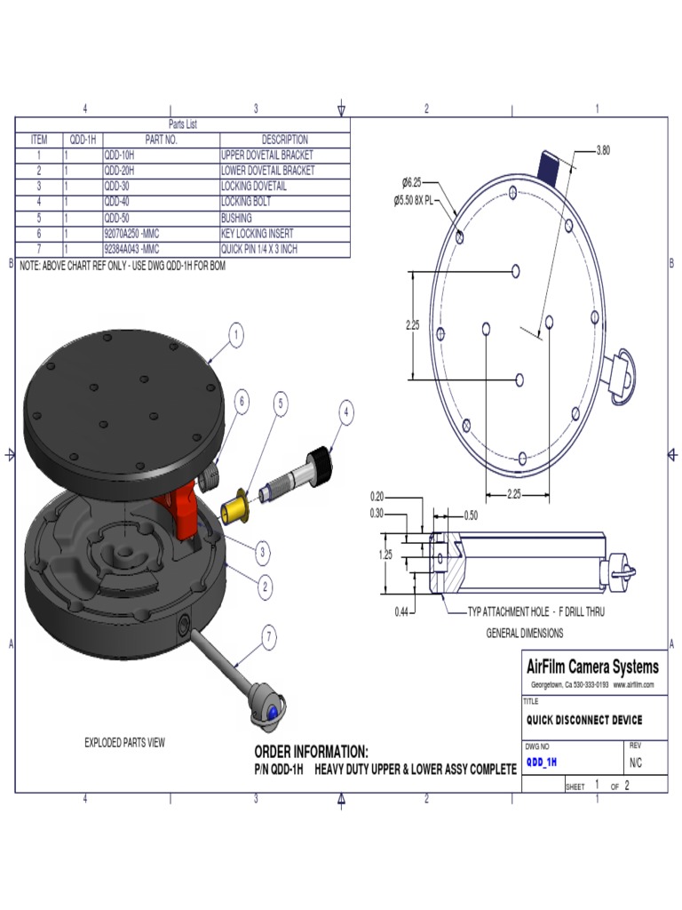Quick Disconnect Device Parts List | PDF | Nut (Hardware) | Screw