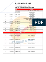 Vajiram & Ravi: Schedule For Prelim Test Series-2020