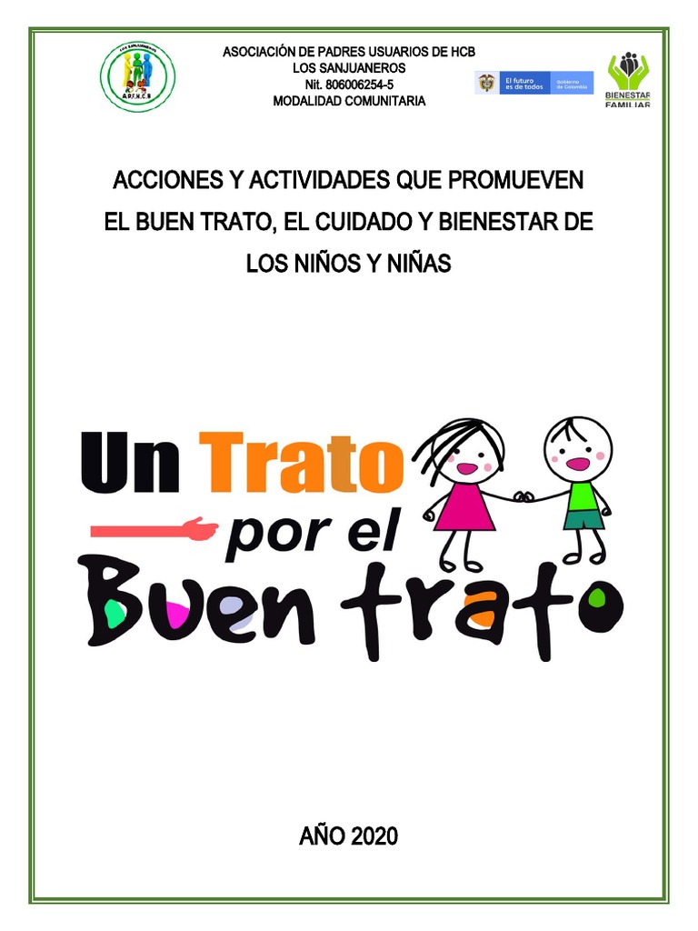 Actividades para Promover el Buen Trato Infantil | PDF | Bienestar ...