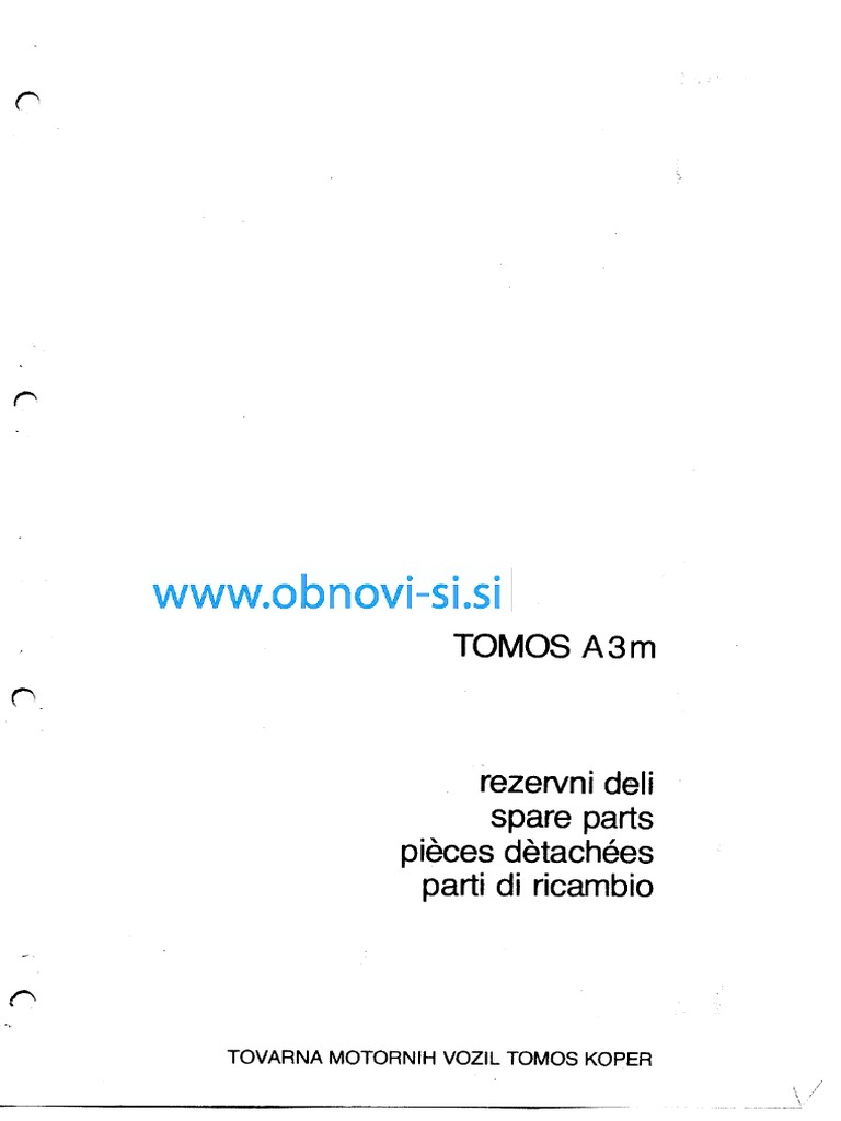 Katalog Rezervnih Delov Tomos Avtomatic A3 PDF | PDF