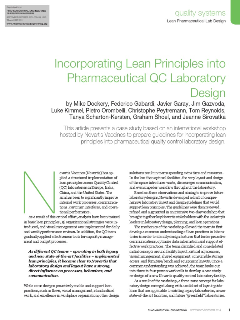 Lean in Pharma | PDF | Laboratories | Lean Manufacturing