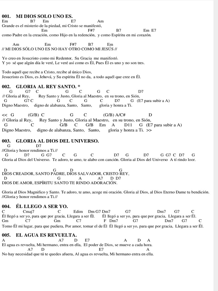 Acordes Canciones Cristianas | PDF | Cristo (título) | Metafísica De La  Religión, image size:768x1024