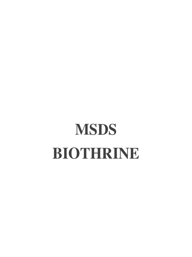 Msds Biothrine Pdf Pdf Solubilidad Agua