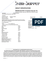 Product Specification: Product Name: ALUMINIUM SULFATE 14-Hydrate Granular TG