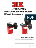 Models 775A/775B 875A/875B/875B Export Wheel Balancers: Parts Identification