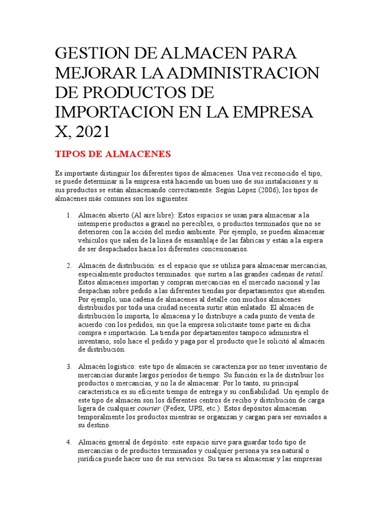 Gestión Eficiente de Almacenes 2021 | PDF | Almacén | Logística