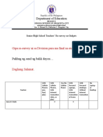 Department of Education: Gipa Re-Survey Ni Sa Division para Ma Final Na Ato Modality