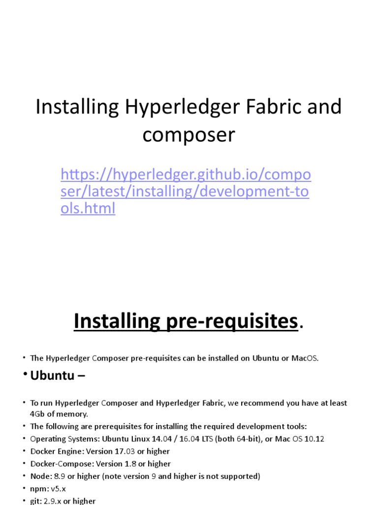 Installing Hyperledger Composer