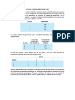 Ejercicio para Desarrollo en Clases Metodo de Transporte