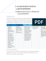 Niveles de Comprensión Lectora