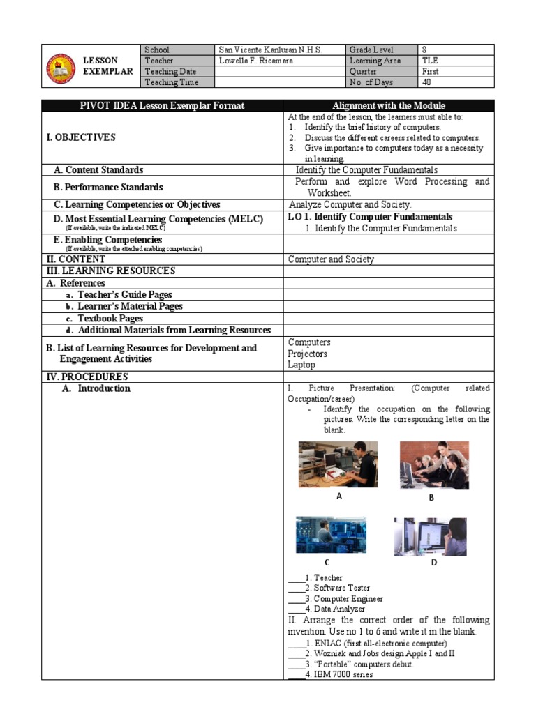 Suggested Activities For Computer | PDF | Microsoft Excel | Computing