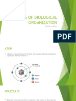 Levels of biological organization from atoms to biosphere
