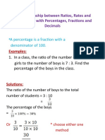 Relationship between ratios, rates, percentages and proportions