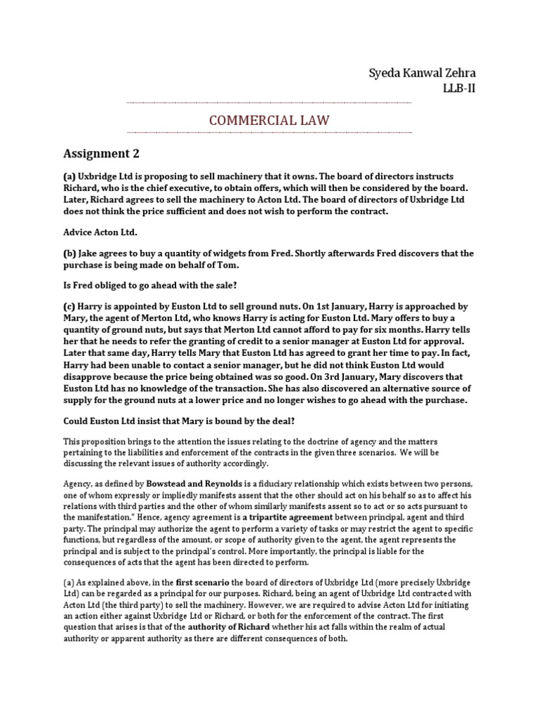 commercial law assignment 2